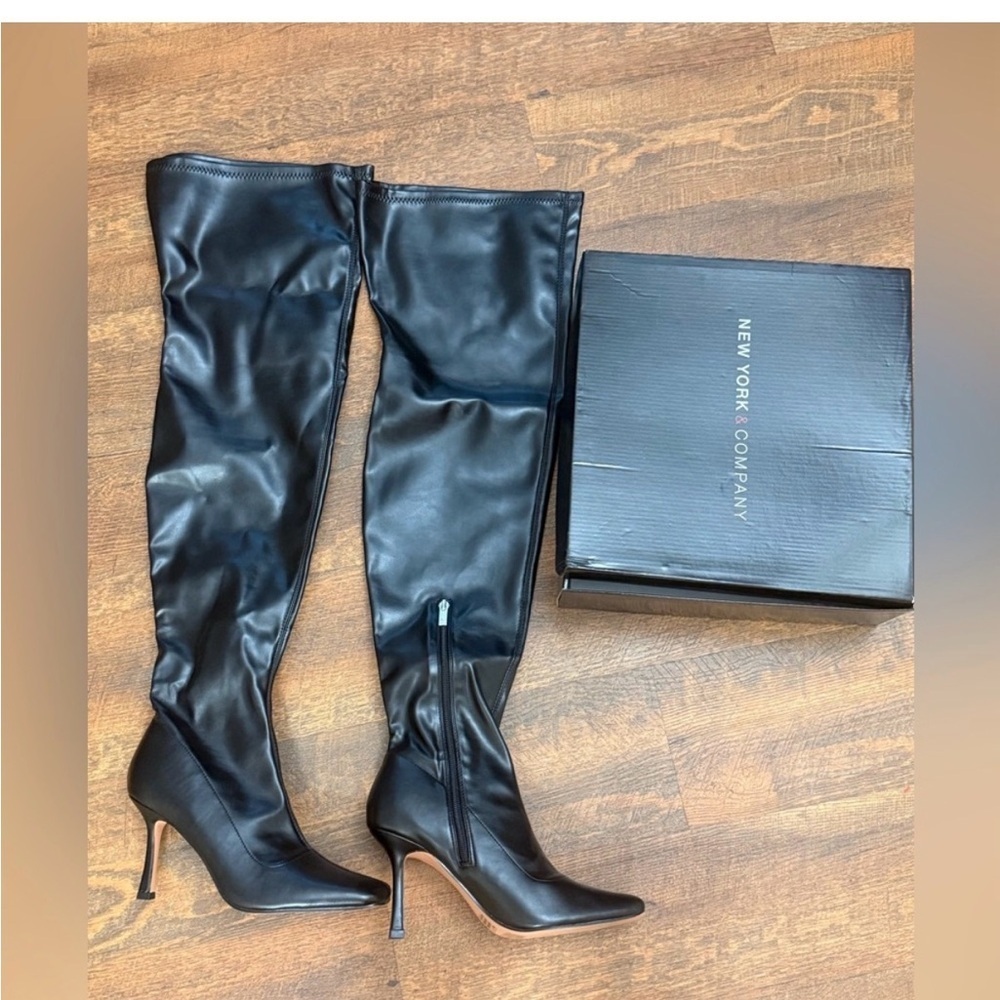 New York & Company Black OTK Over The Knee Boots 8 NWT - Picture 6 of 8